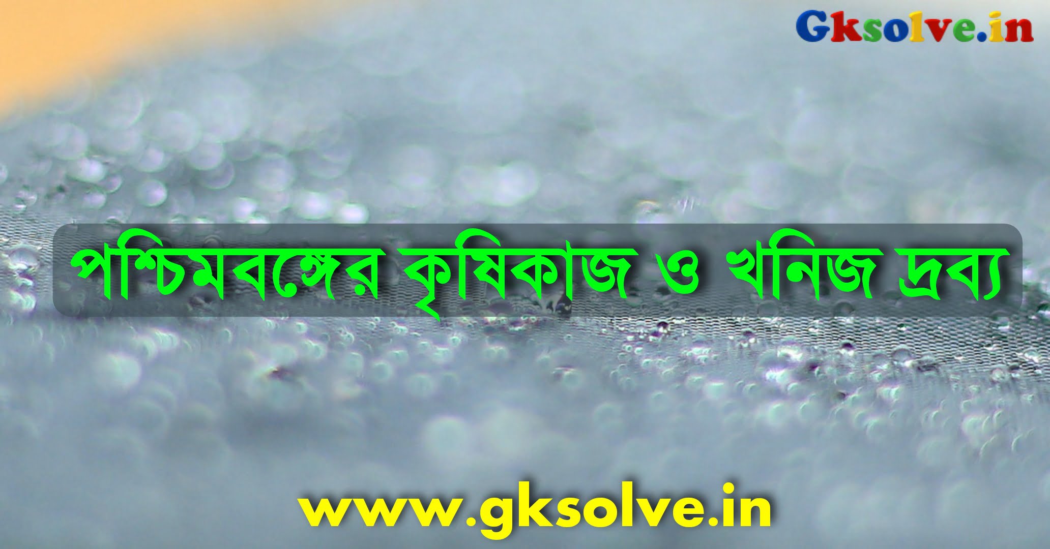 Agriculture and Minerals of West Bengal PDF