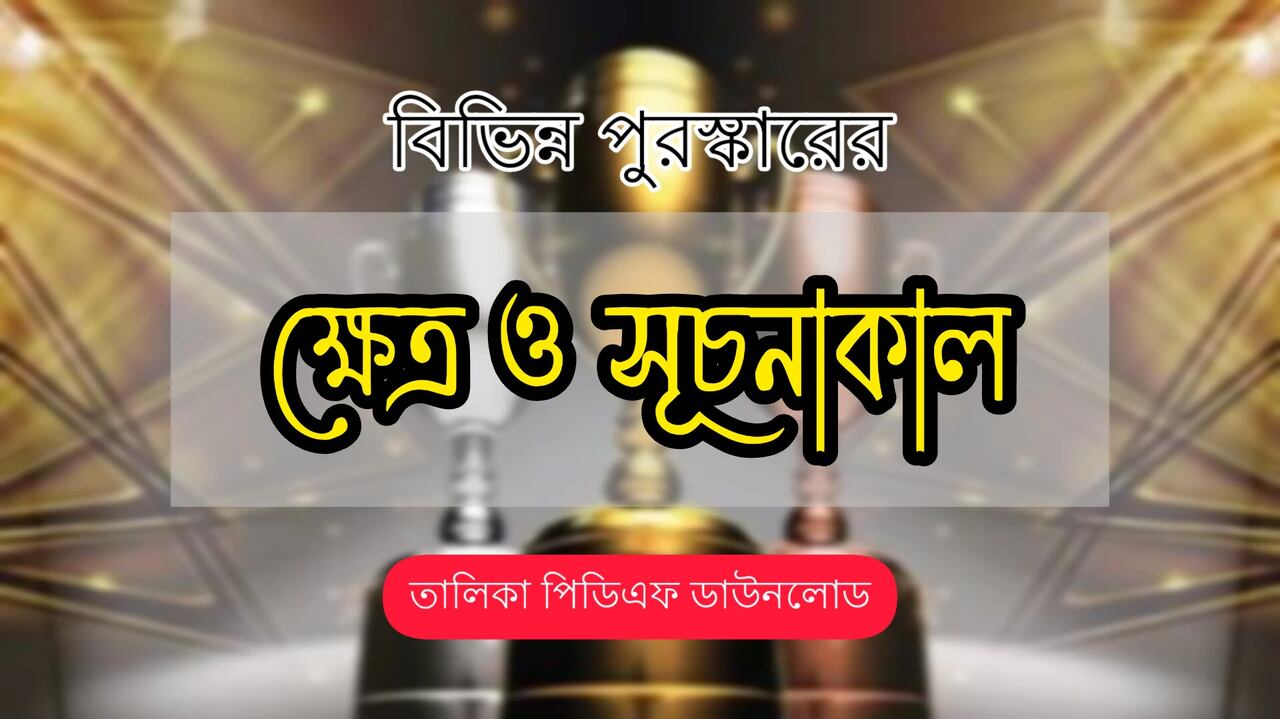 List Of Various Awards And Fields